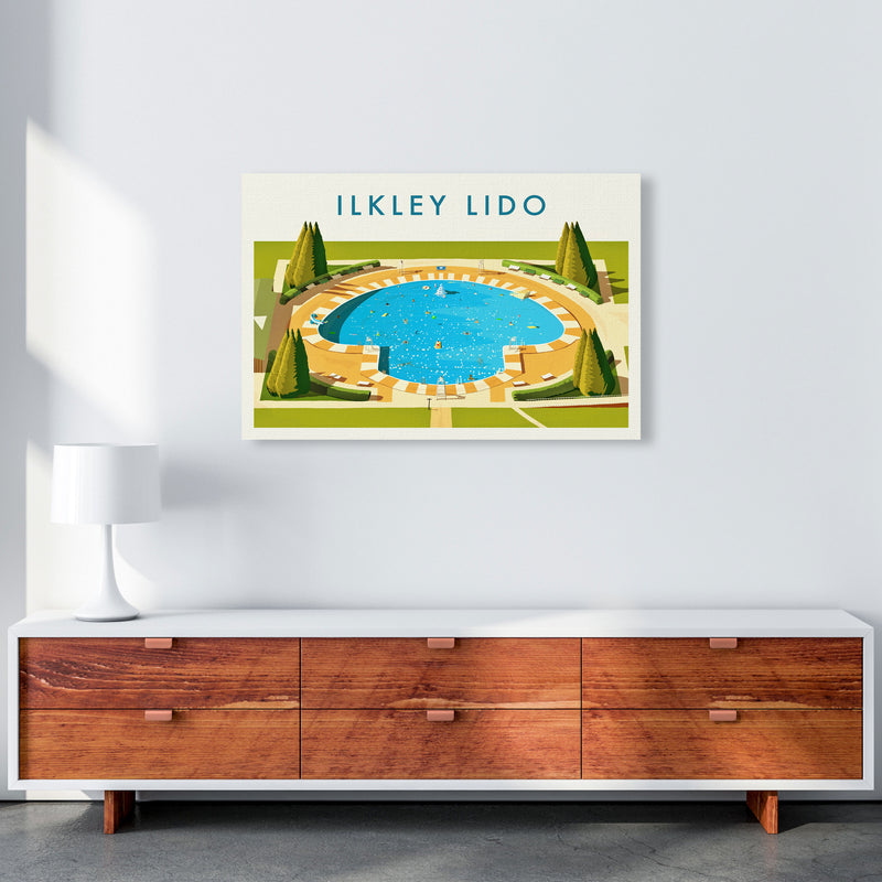 Ilkley Lido Travel Art Print by Richard O'Neill A1 Canvas
