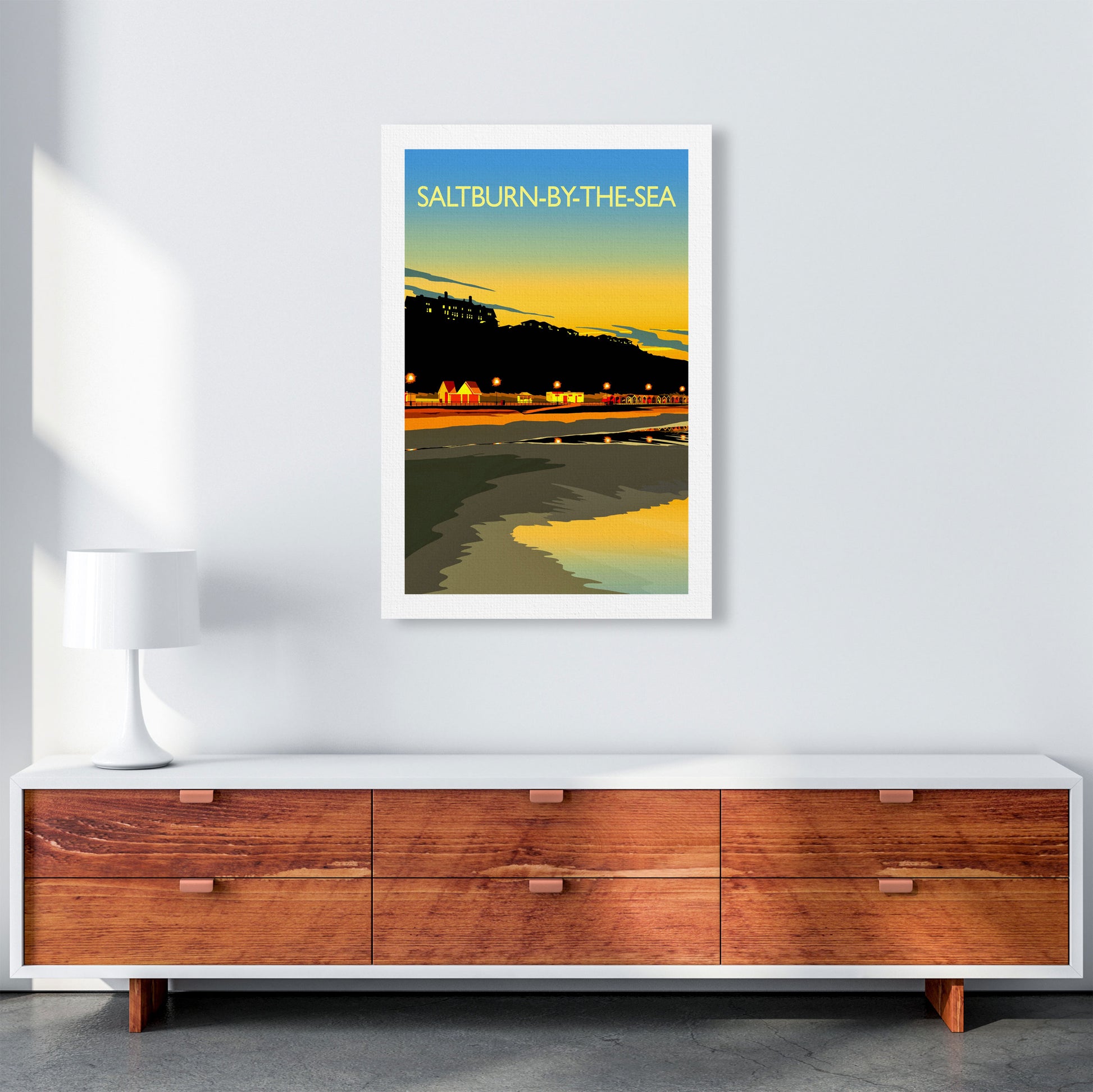 Saltburn-By-The-Sea 3 Portrait Travel Art Print by Richard O'Neill A1 Canvas