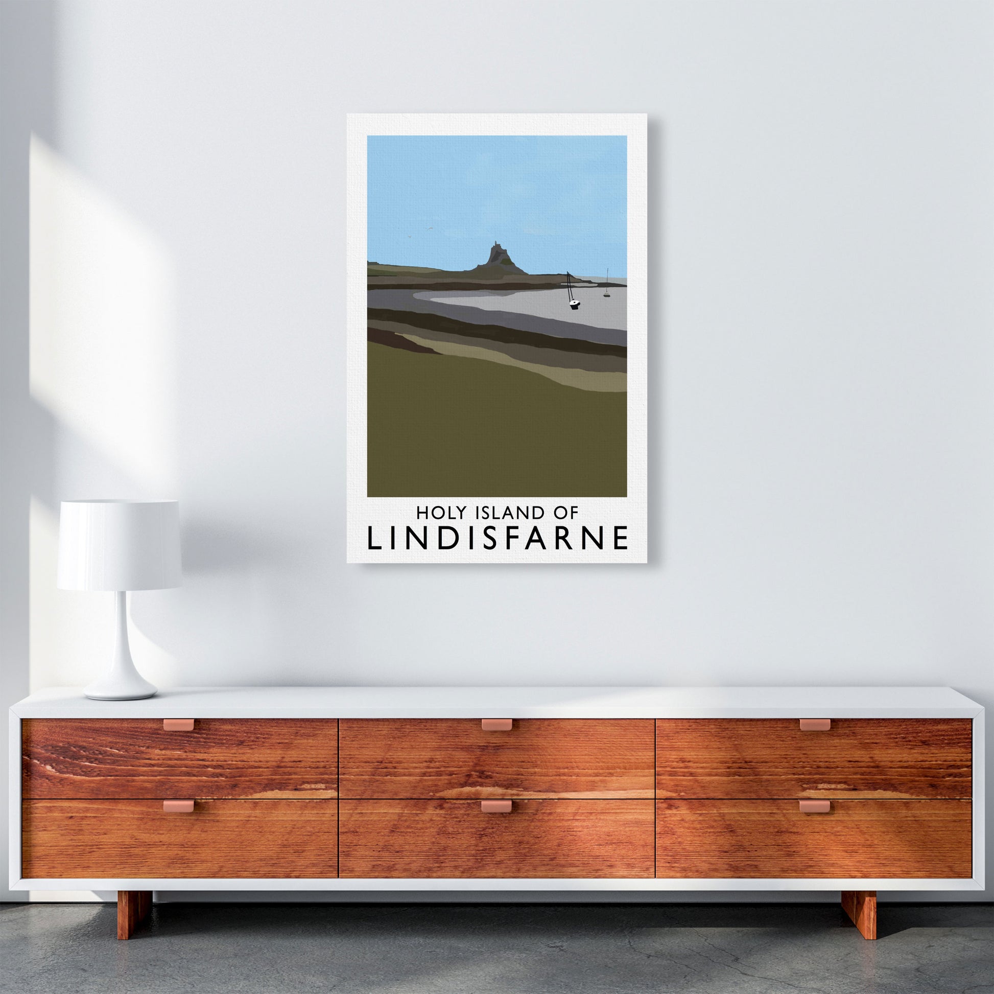 Holy Island of Lindisfarne Framed Digital Art Print by Richard O'Neill A1 Canvas