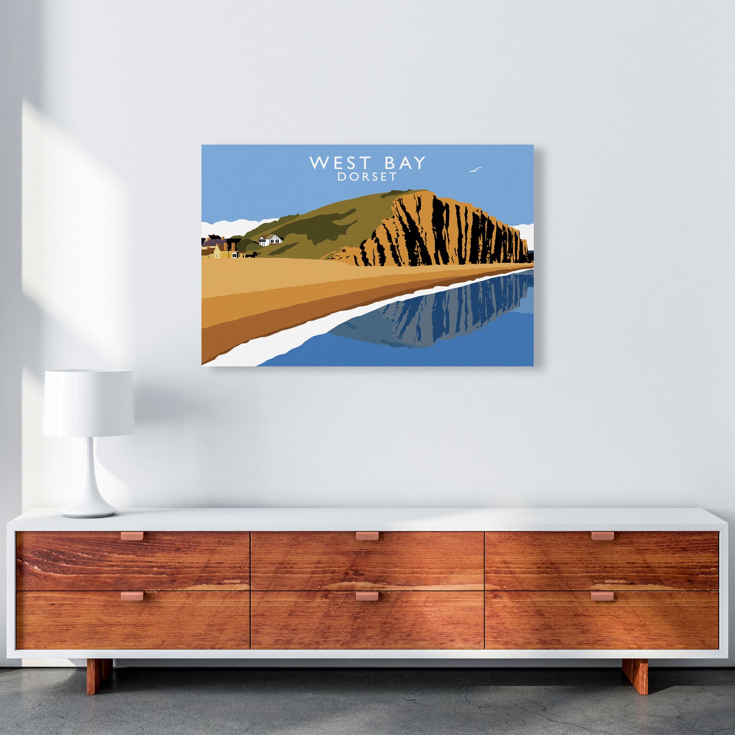West Bay Dorset Framed Digital Art Print by Richard O'Neill A1 Canvas