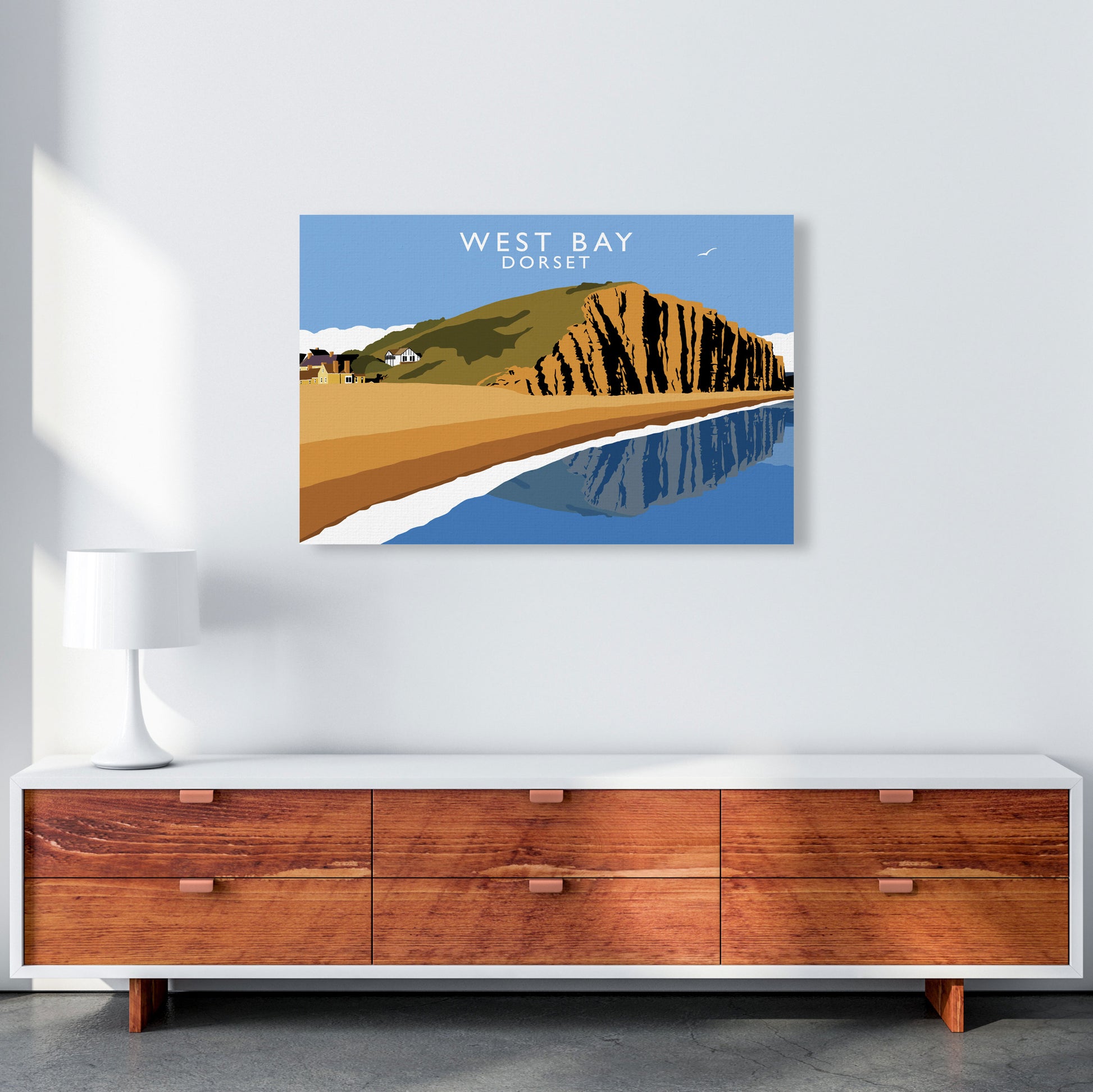 West Bay Dorset Framed Digital Art Print by Richard O'Neill A1 Canvas