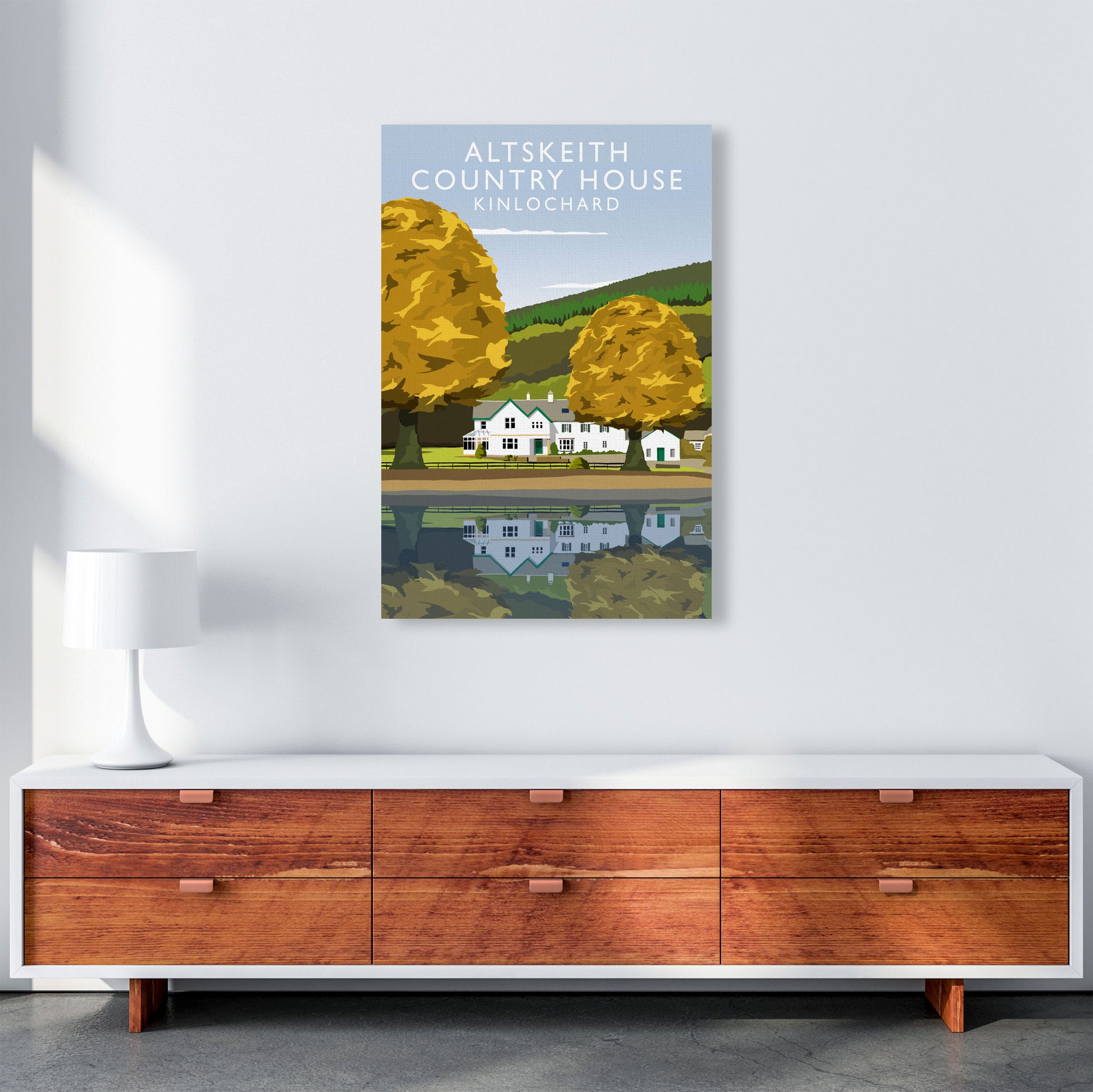 Altskeith Country House (Portrait) by Richard O'Neill A1 Canvas