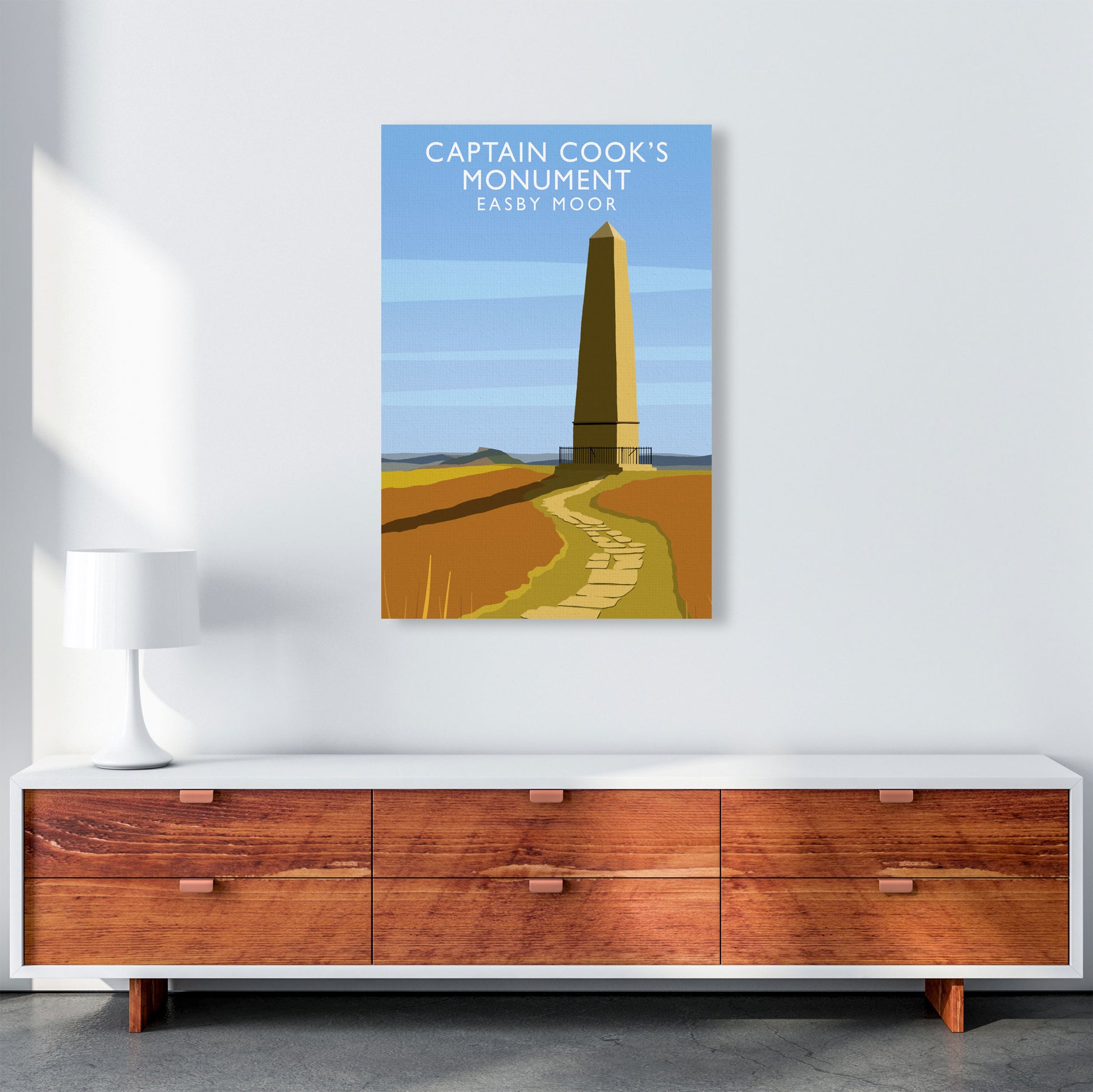 Captain Cooks Monument (Portrait) by Richard O'Neill A1 Canvas