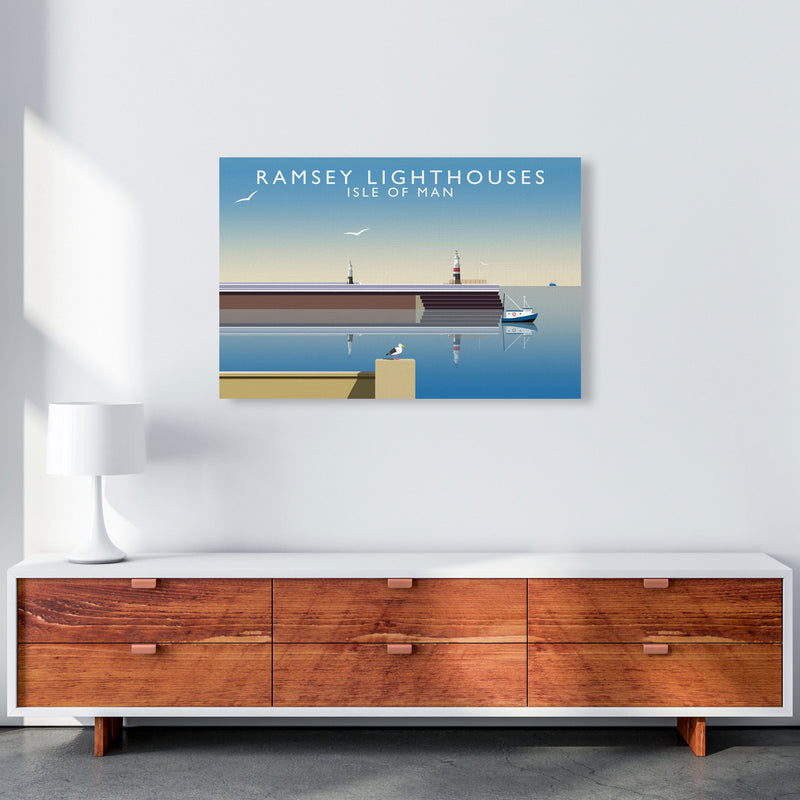 Ramsey Lighthouses Isle of Man Art Print by Richard O'Neill A1 Canvas