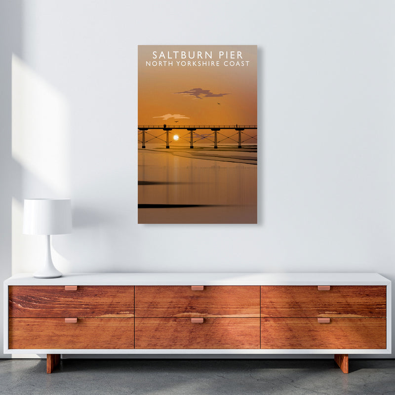 Saltburn Pier (Portrait) by Richard O'Neill Yorkshire Art Print, Travel Poster A1 Canvas