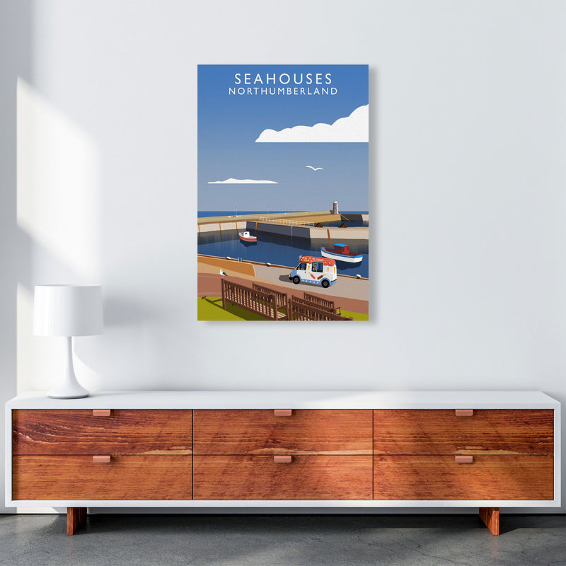 Seahouses (Portrait) by Richard O'Neill A1 Canvas
