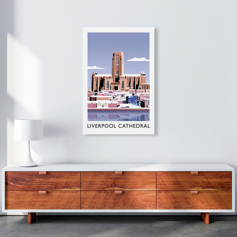Liverpool Cathedral In Snow Portrait by Richard O'Neill A1 Canvas