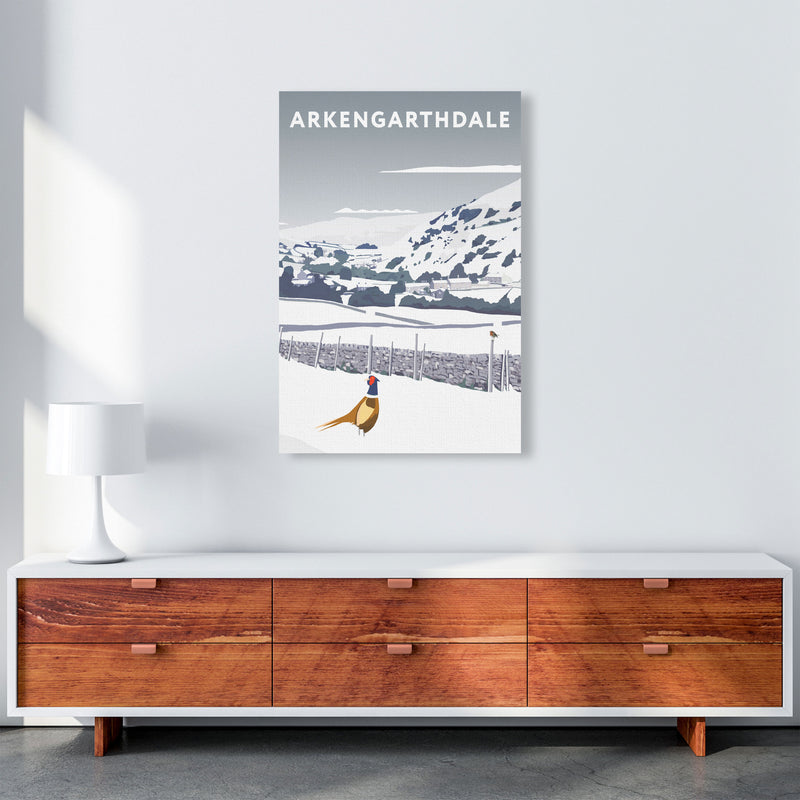 Arkengarthdale In Snow Portrait by Richard O'Neill A1 Canvas