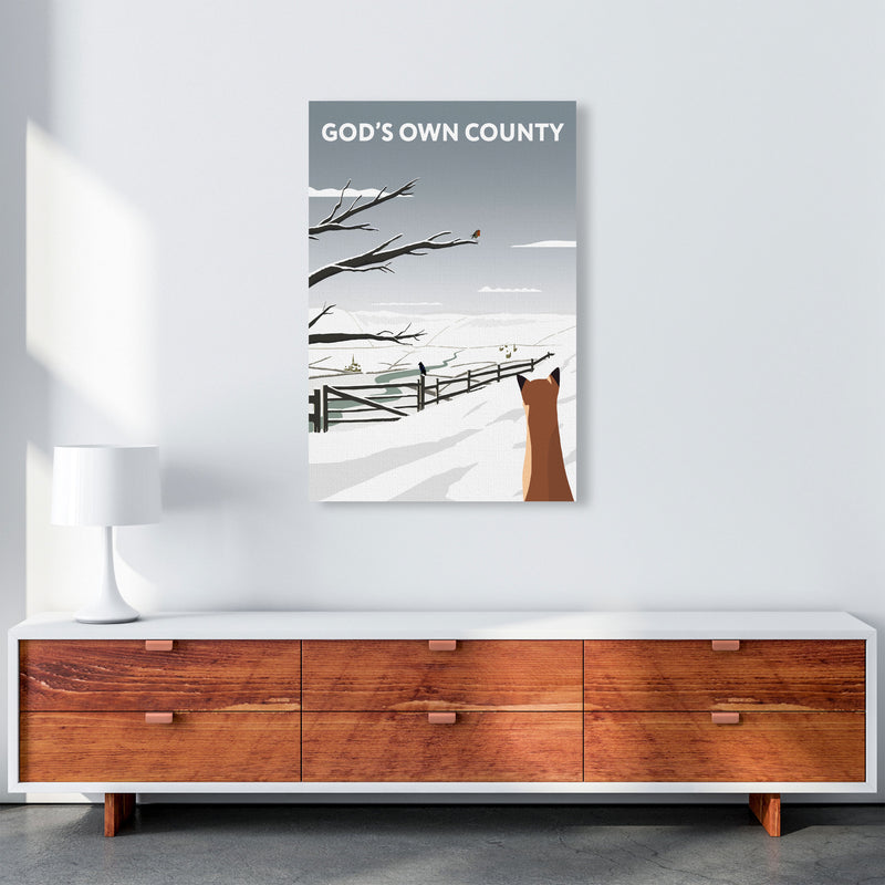 Gods Own County Snow Portrait by Richard O'Neill A1 Canvas