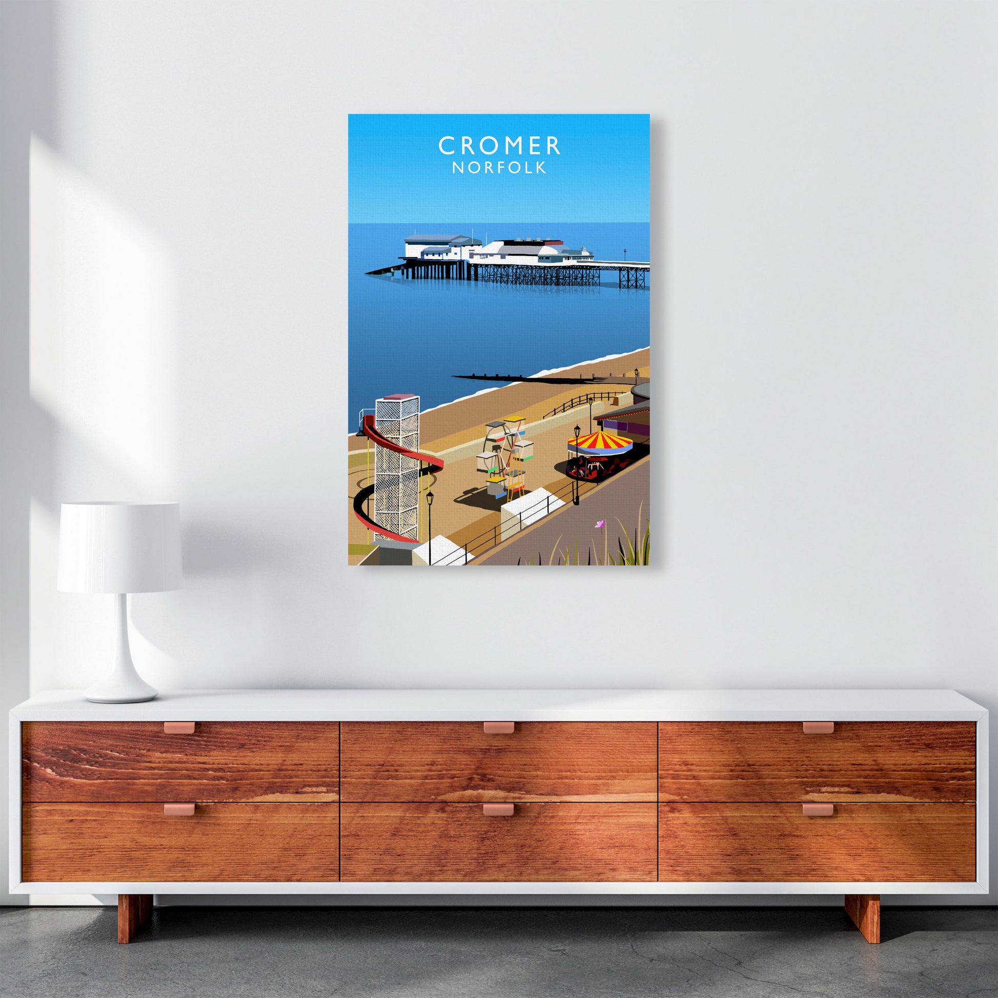 Cromer Norfolk Framed Digital Art Print by Richard O'Neill A1 Canvas