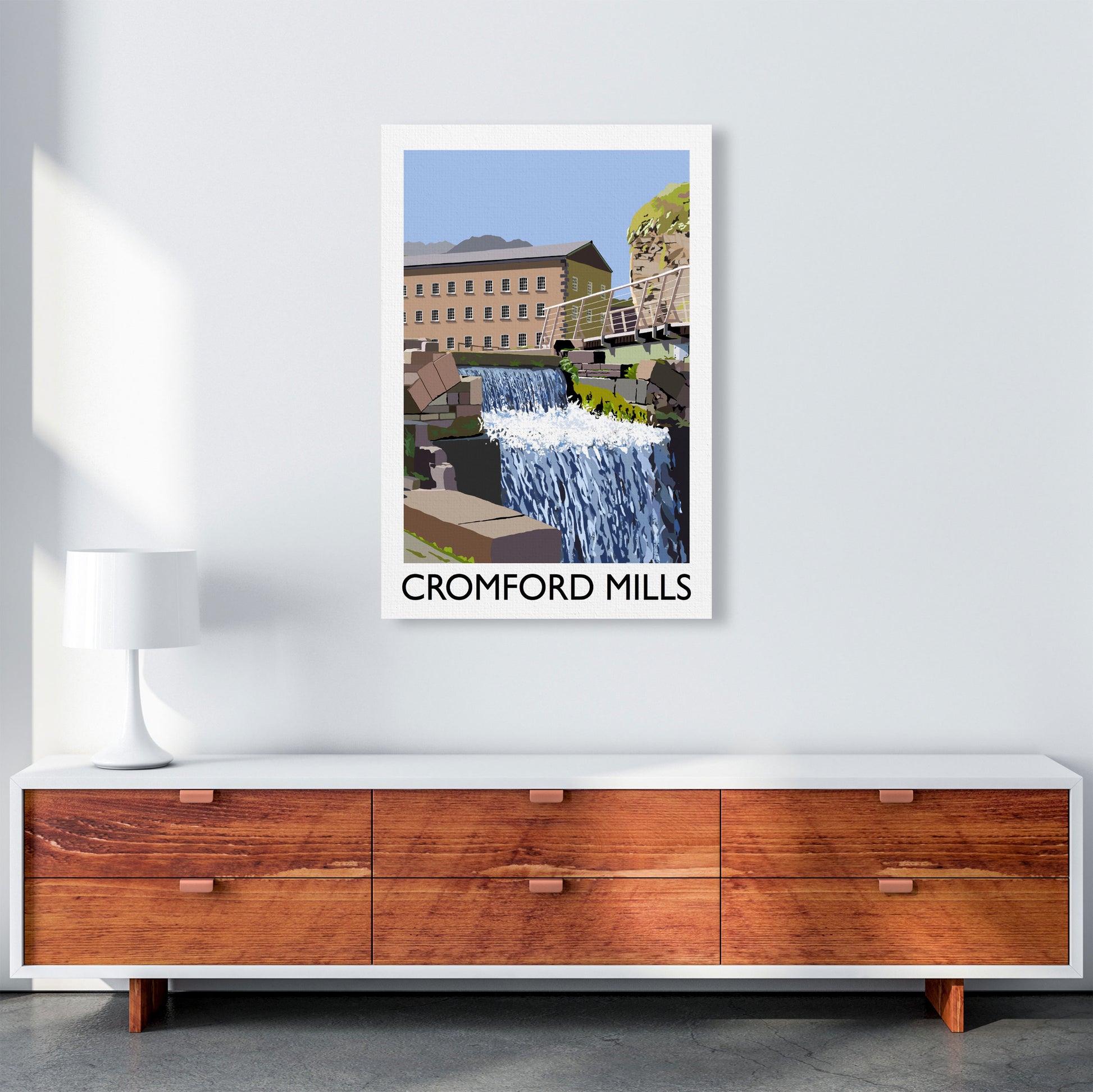 Cromford Mills Portrait by Richard O'Neill A1 Canvas