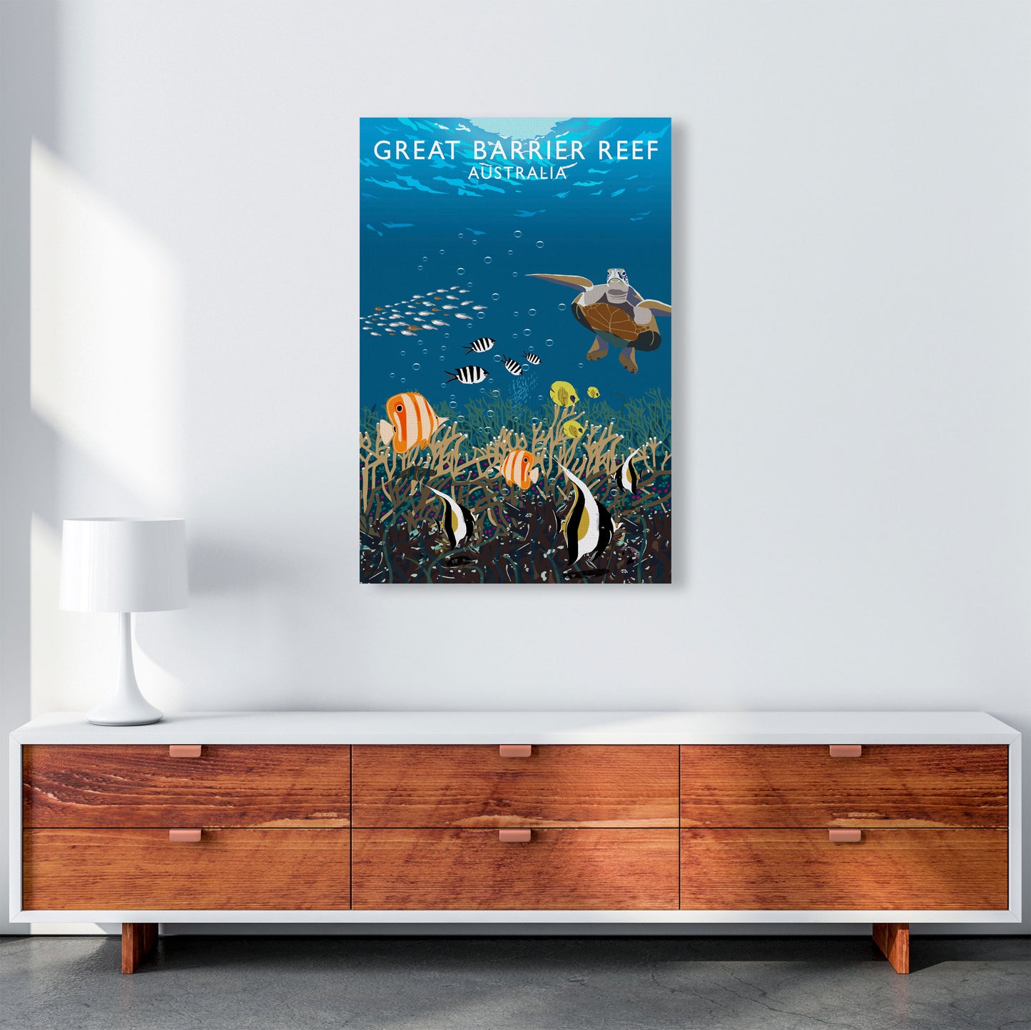 Great Barrier Reef Australia Art Print by Richard O'Neill A1 Canvas