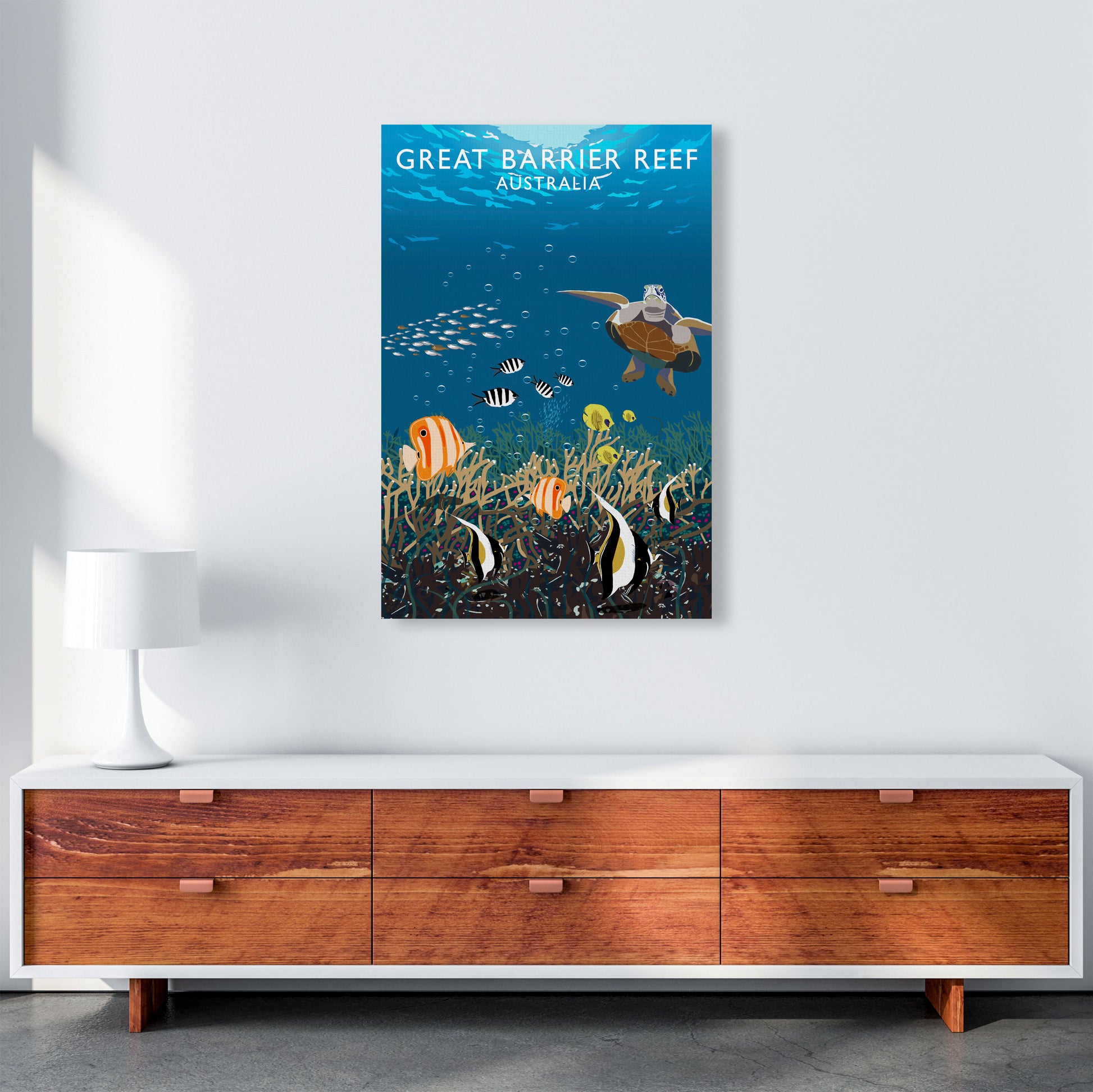 Great Barrier Reef Australia Art Print by Richard O'Neill A1 Canvas