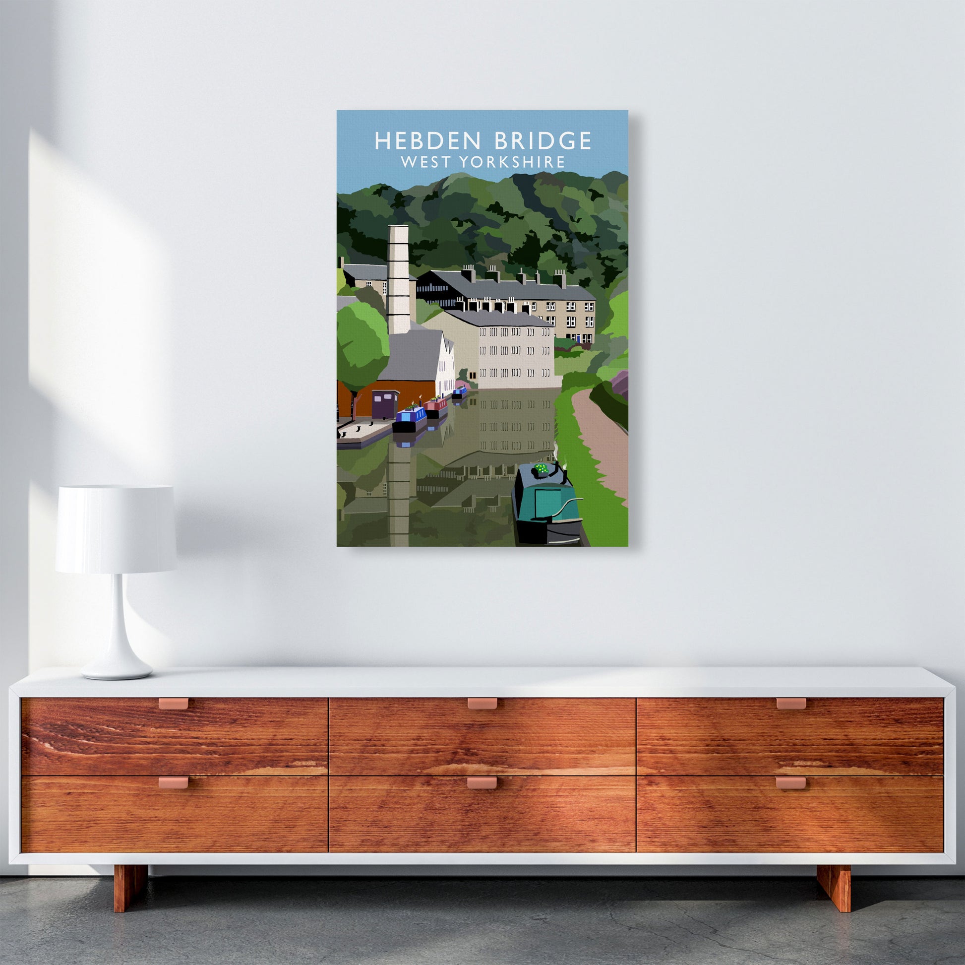 Hebden Bridge West Yorkshire Travel Art Print by Richard O'Neill A1 Canvas