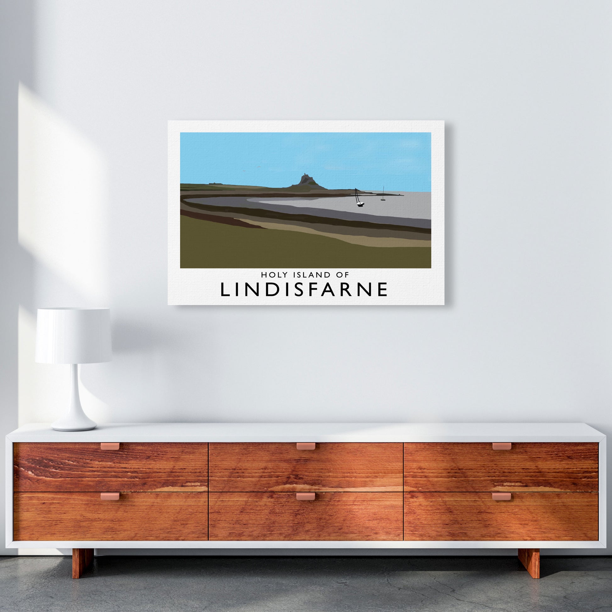 Holy Island of Lindisfarne Art Print by Richard O'Neill A1 Canvas