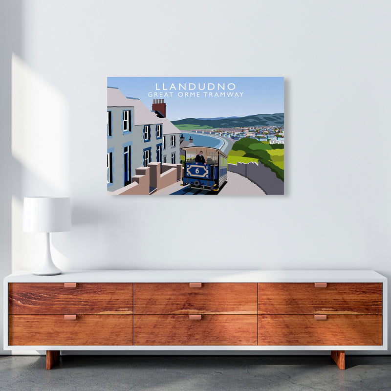 Llandudno Great Orme Tramway Travel Art Print by Richard O'Neill A1 Canvas