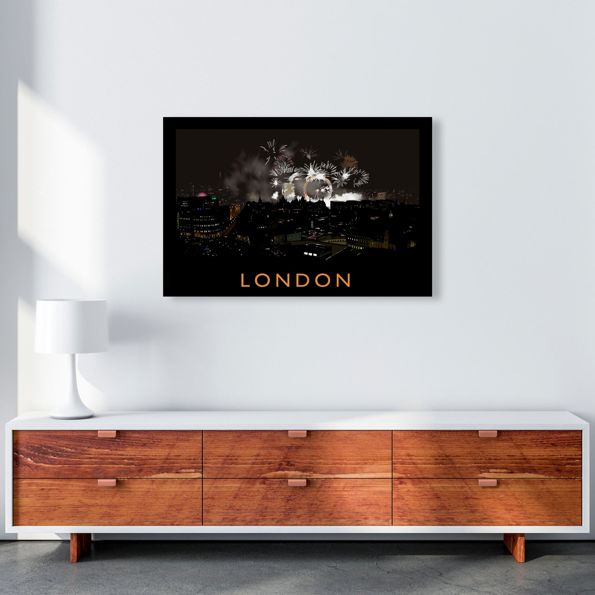 London Travel Art Print by Richard O'Neill, Framed Wall Art A1 Canvas