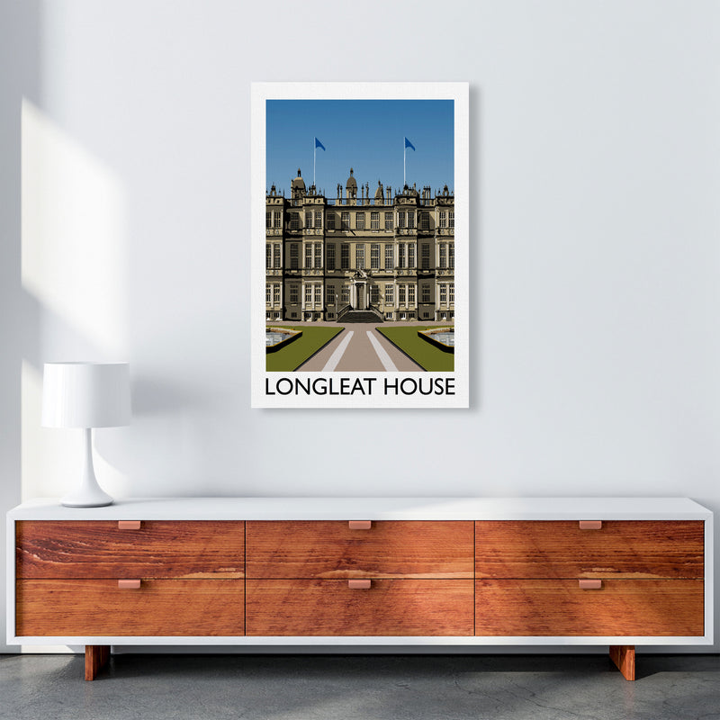 Longleat House Travel Art Print by Richard O'Neill, Framed Wall Art A1 Canvas
