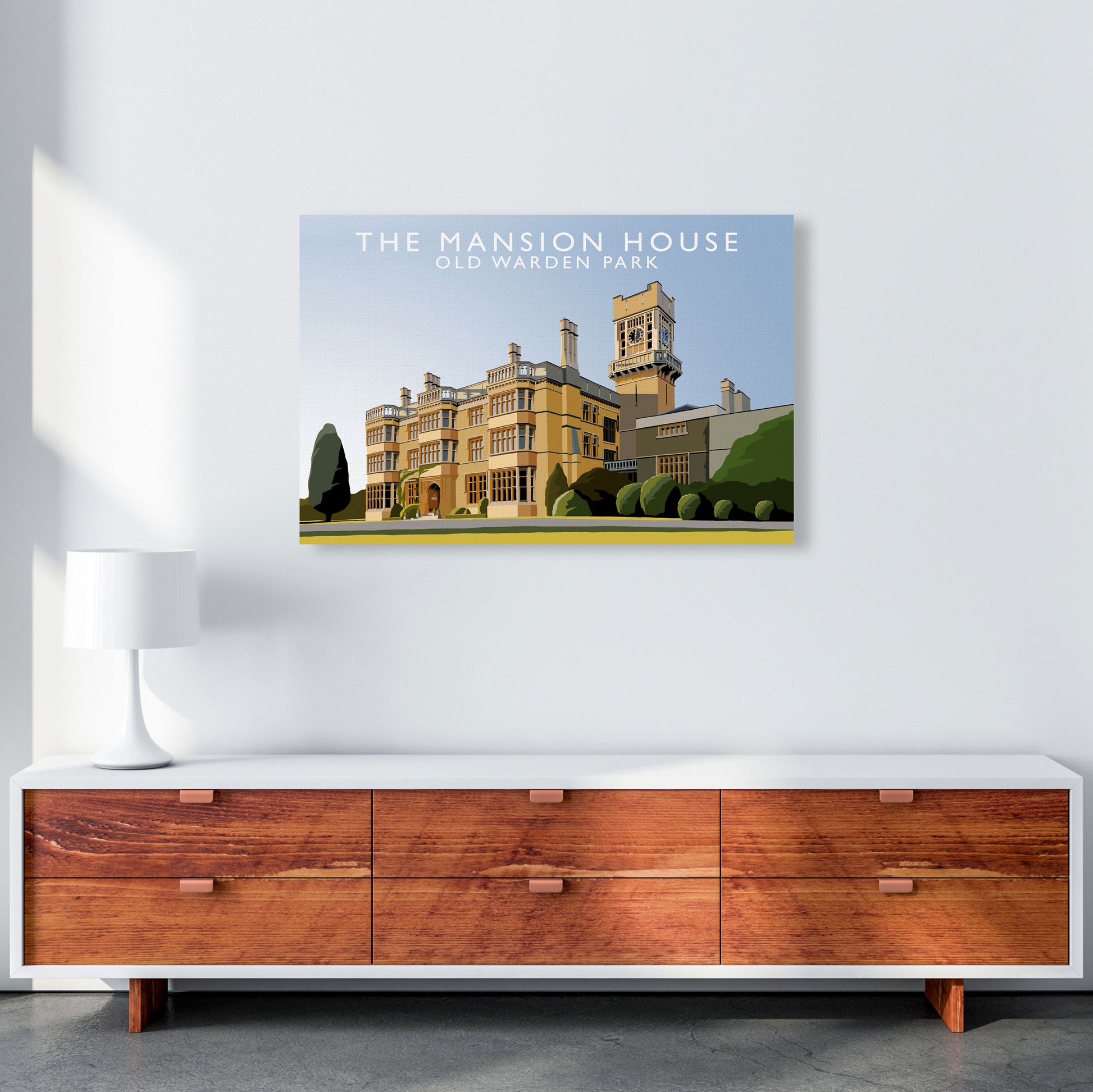 The Mansion House Old Warden Park Travel Art Print by Richard O'Neill A1 Canvas
