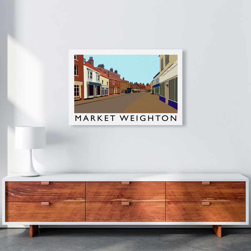 Market Weighton Travel Art Print by Richard O'Neill, Framed Wall Art A1 Canvas