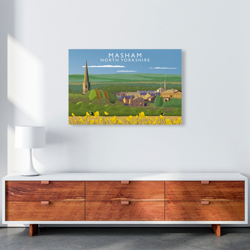 Masham North Yorkshire Travel Art Print by Richard O'Neill, Framed Wall Art A1 Canvas