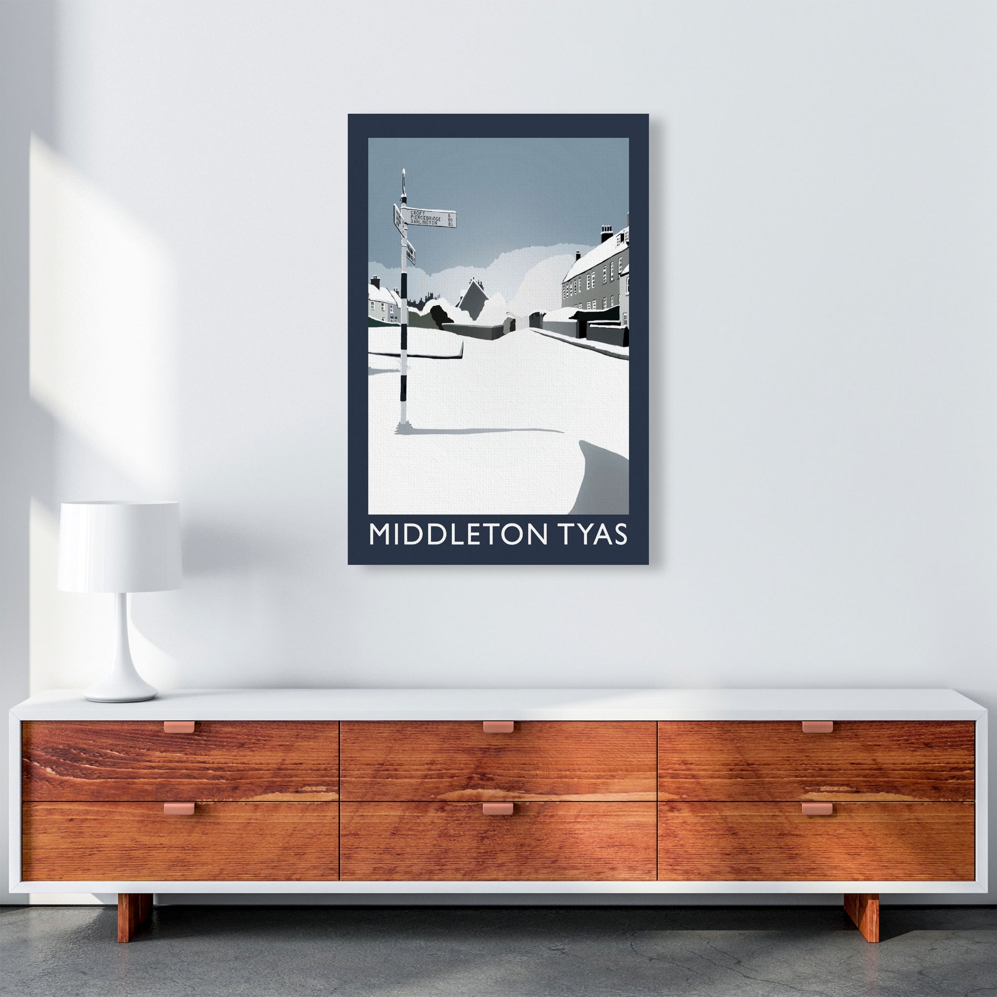 Middleton Tyas Travel Art Print by Richard O'Neill, Framed Wall Art A1 Canvas