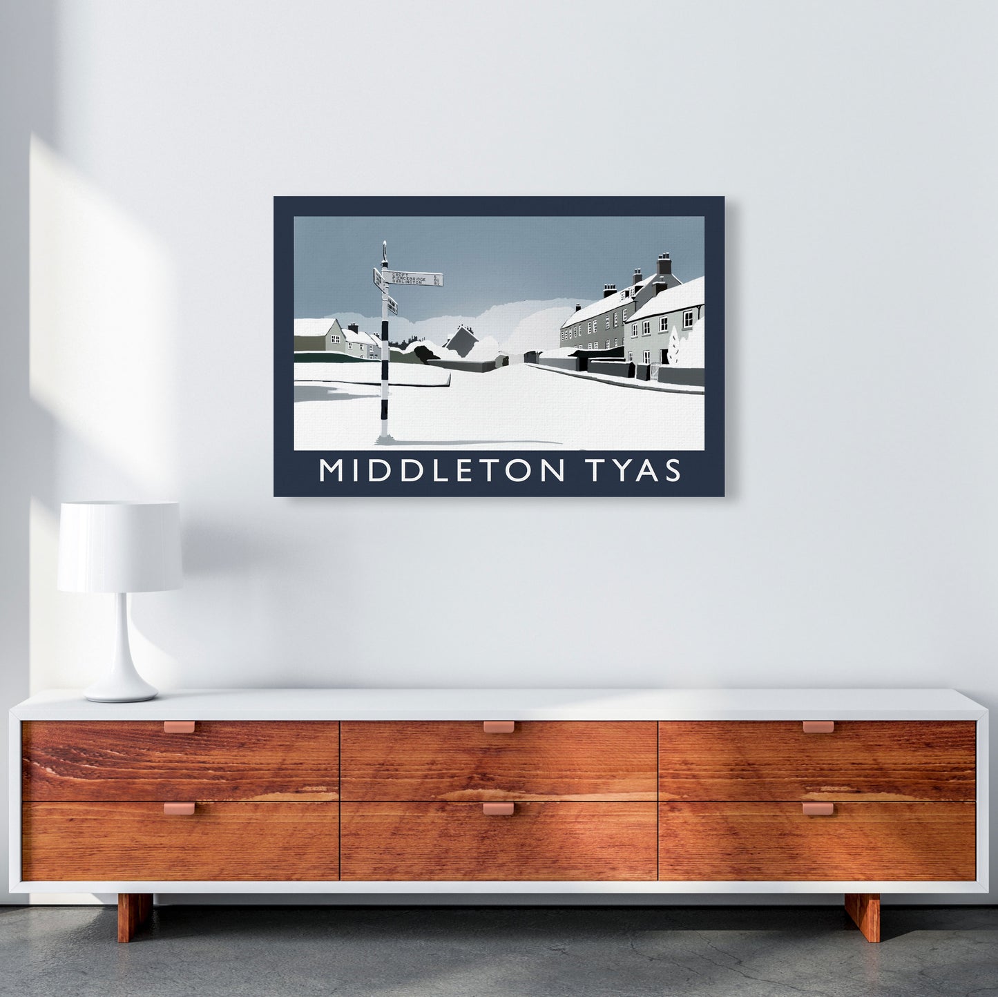 Middleton Tyas Travel Art Print by Richard O'Neill, Framed Wall Art A1 Canvas