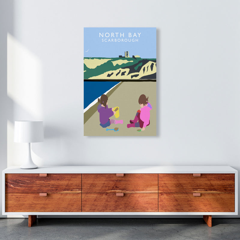 North Bay Scarborough Travel Art Print by Richard O'Neill, Framed Wall Art A1 Canvas