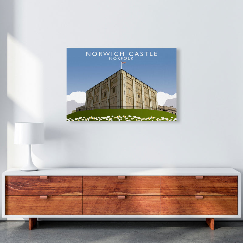 Norwich Castle Norfolk Travel Art Print by Richard O'Neill, Framed Wall Art A1 Canvas