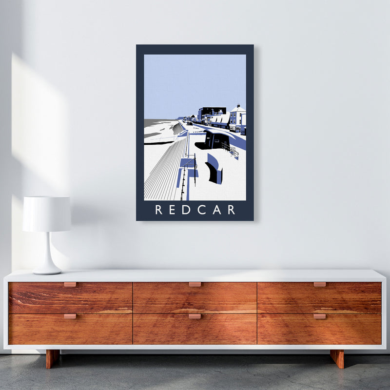 Redcar Travel Art Print by Richard O'Neill, Framed Wall Art A1 Canvas