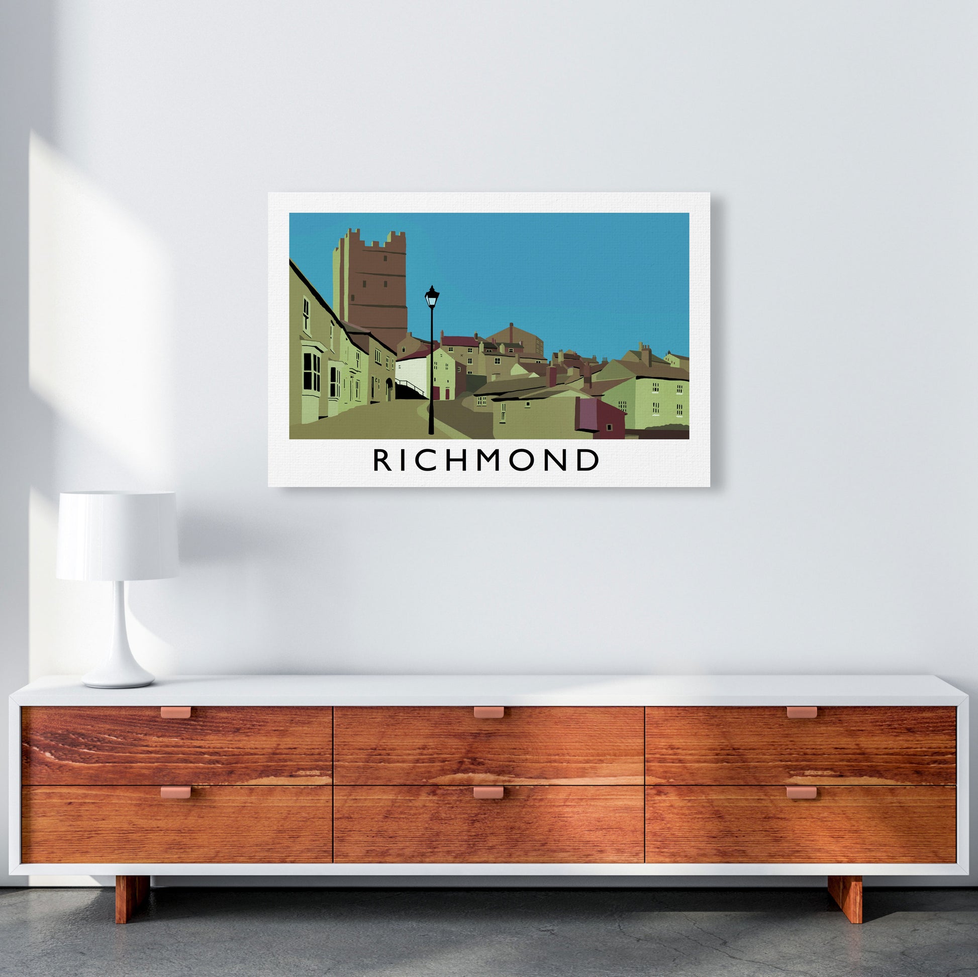 Richmond Travel Art Print by Richard O'Neill, Framed Wall Art A1 Canvas