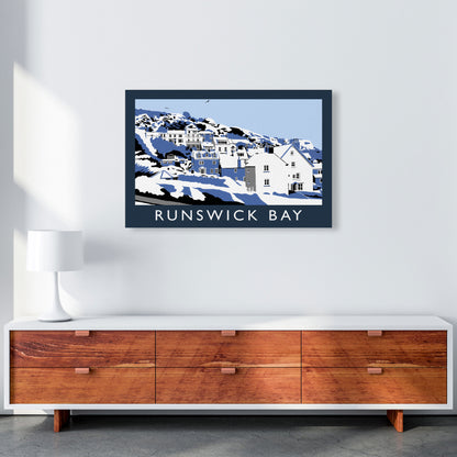 Runswick Bay Travel Art Print by Richard O'Neill, Framed Wall Art A1 Canvas
