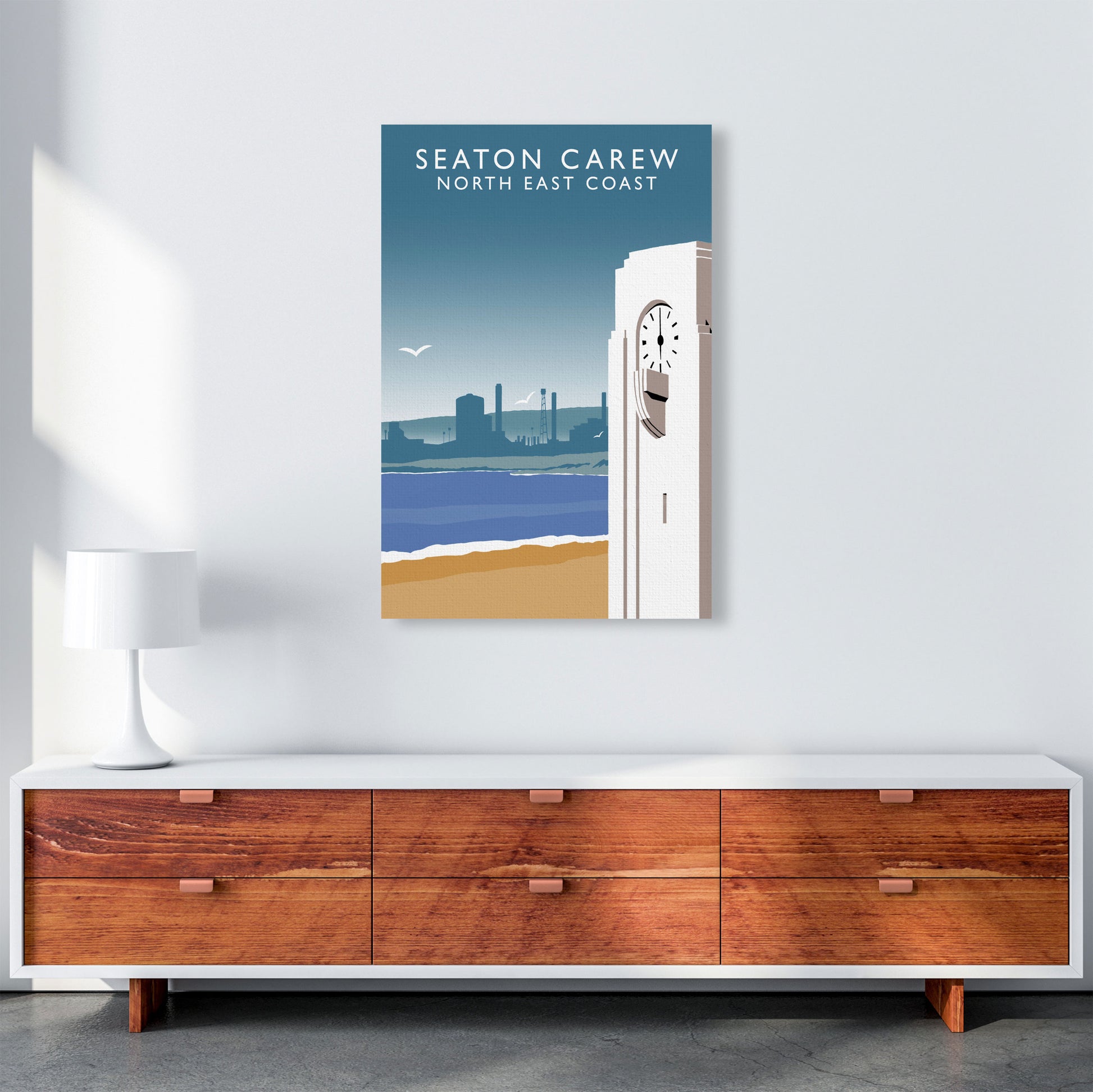 Seaton Carew North East Coast Travel Art Print by Richard O'Neill A1 Canvas