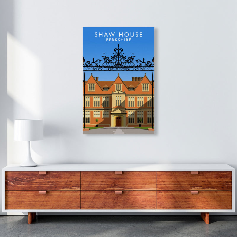 Shaw House Berkshire Travel Art Print by Richard O'Neill, Framed Wall Art A1 Canvas
