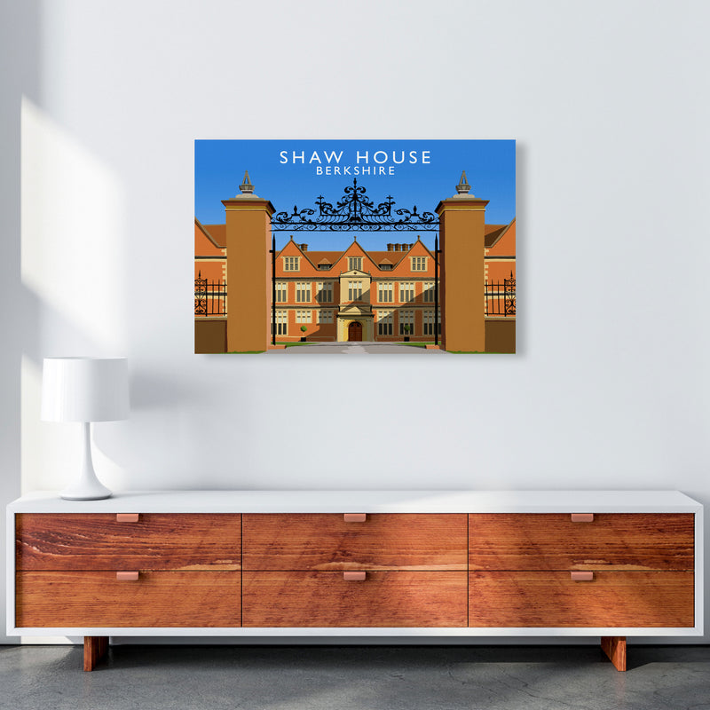 Shaw House Berkshire Travel Art Print by Richard O'Neill, Framed Wall Art A1 Canvas