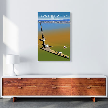 Southend Pier Essex Travel Art Print by Richard O'Neill, Framed Wall Art A1 Canvas
