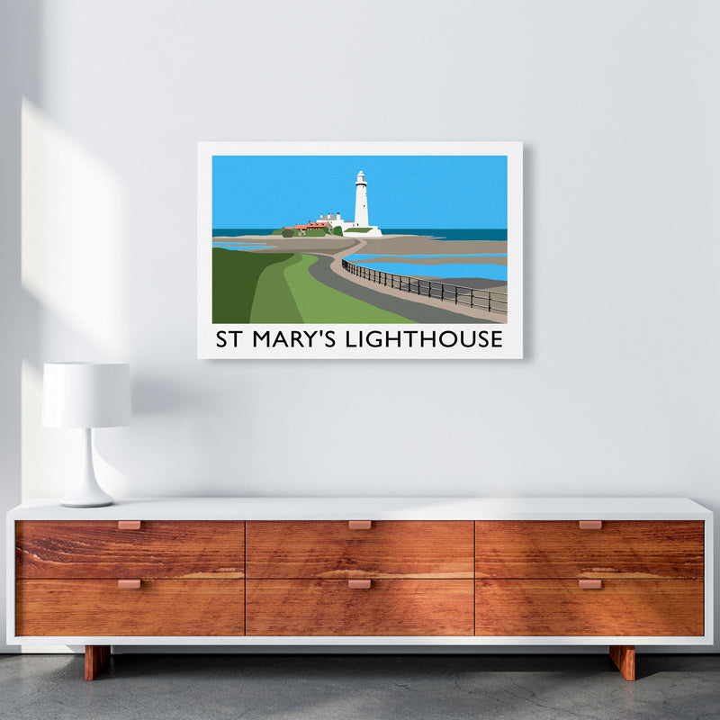 St Mary's Lighthouse Travel Art Print by Richard O'Neill A1 Canvas