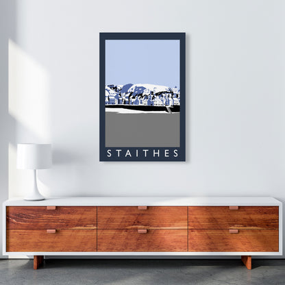 Staithes Travel Art Print by Richard O'Neill, Framed Wall Art A1 Canvas