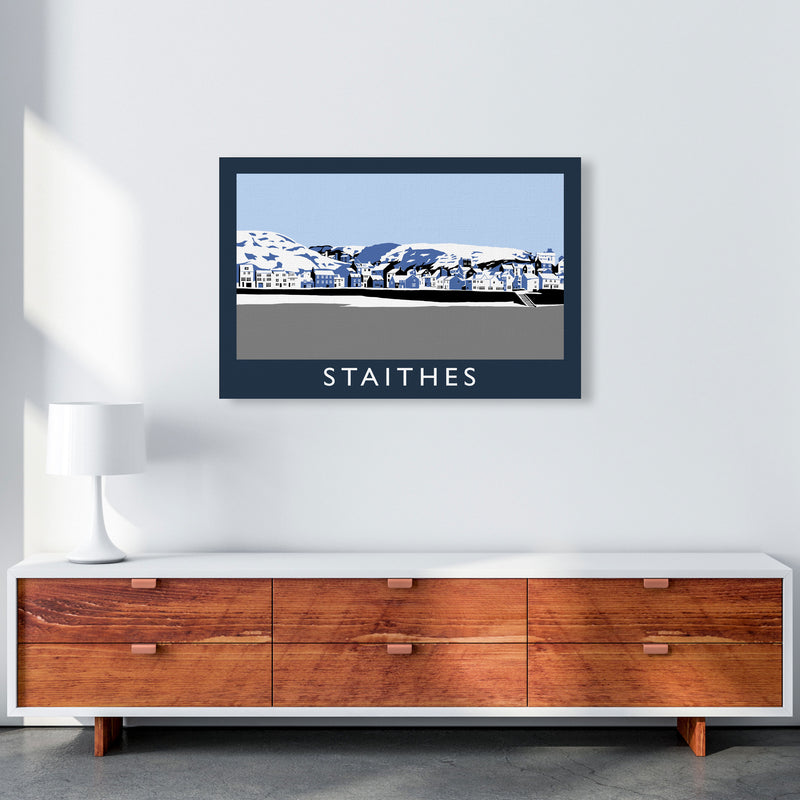 Staithes Travel Art Print by Richard O'Neill, Framed Wall Art A1 Canvas