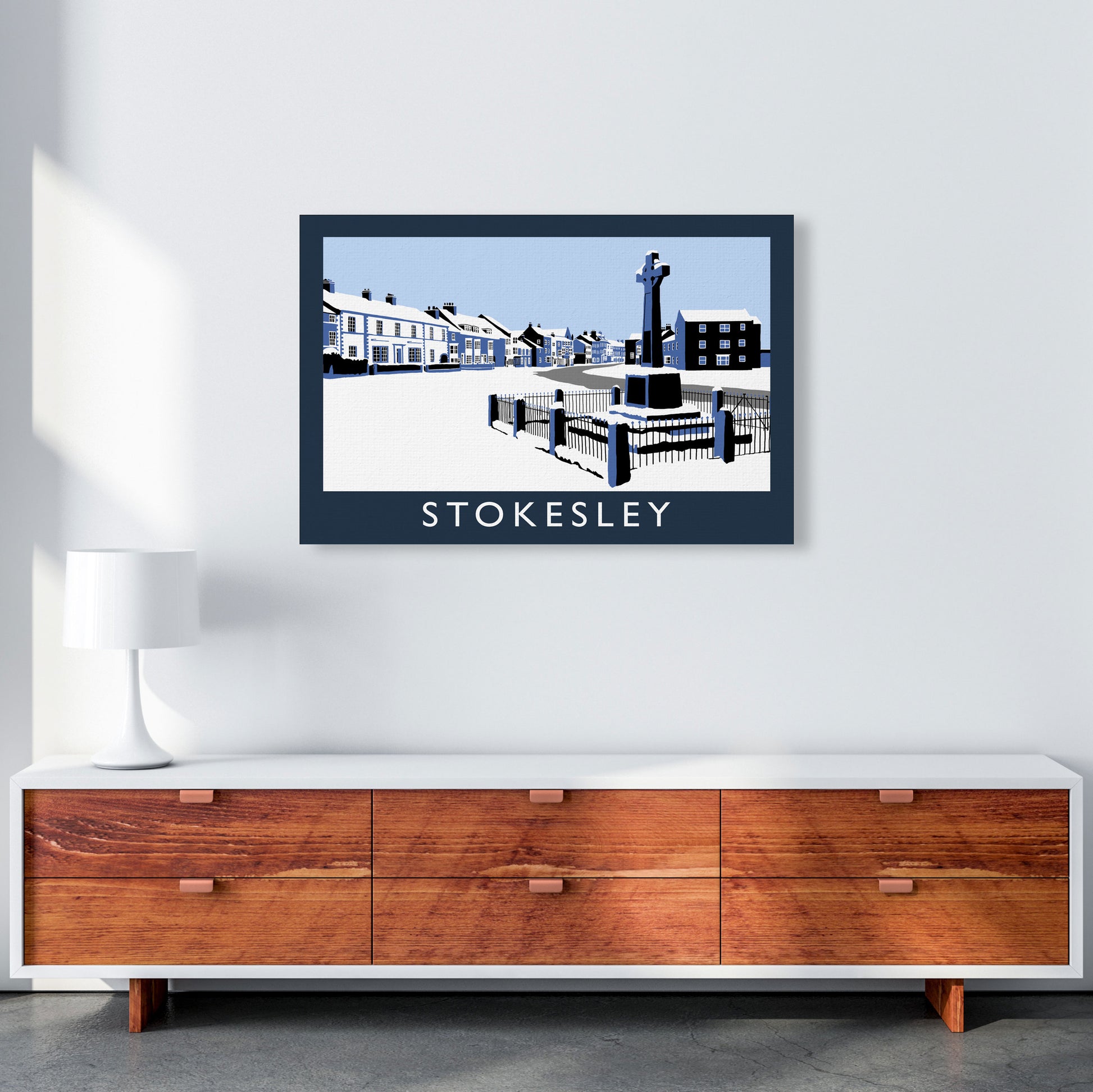 Stokesley Travel Art Print by Richard O'Neill, Framed Wall Art A1 Canvas