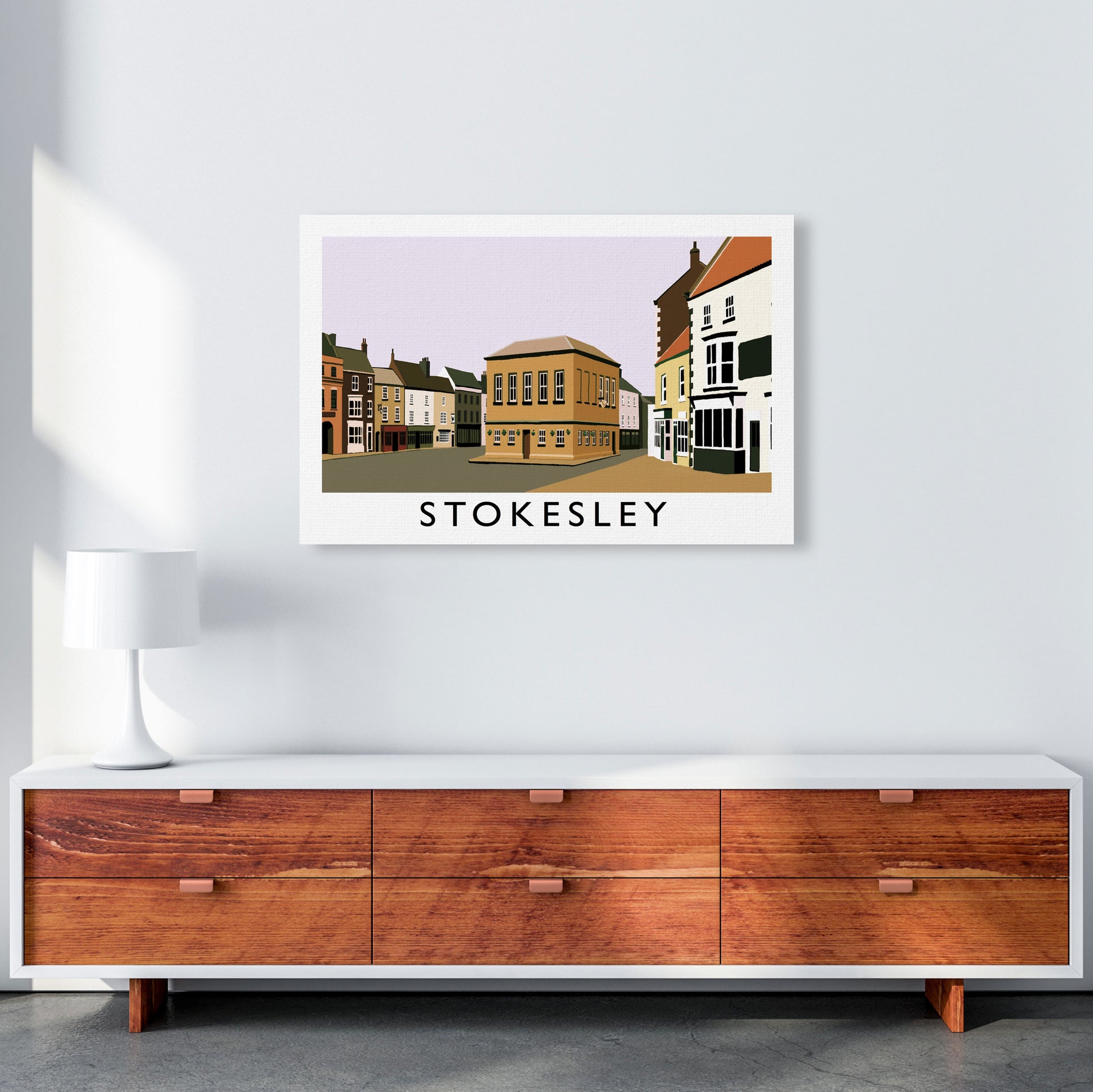 Stokesley Travel Art Print by Richard O'Neill, Framed Wall Art A1 Canvas