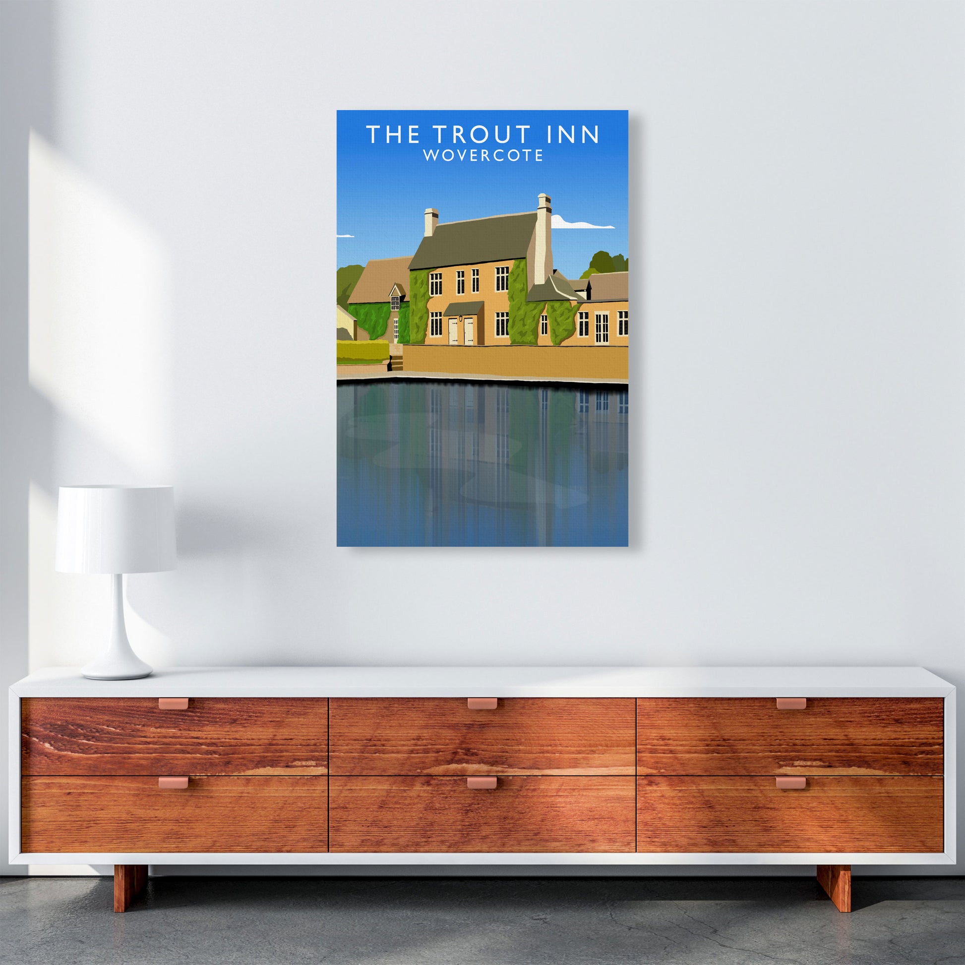 The Trout Inn Wolvercote Travel Art Print by Richard O'Neill A1 Canvas