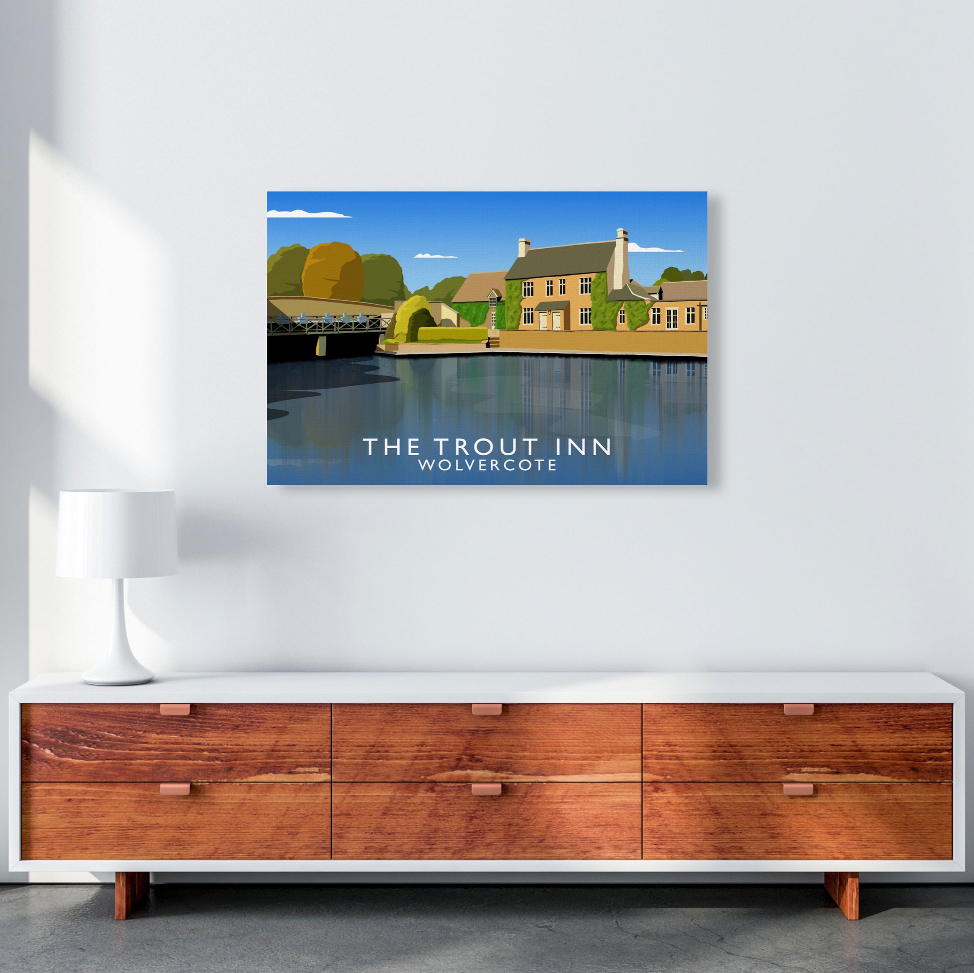 The Trout Inn Wolvercote Travel Art Print by Richard O'Neill A1 Canvas