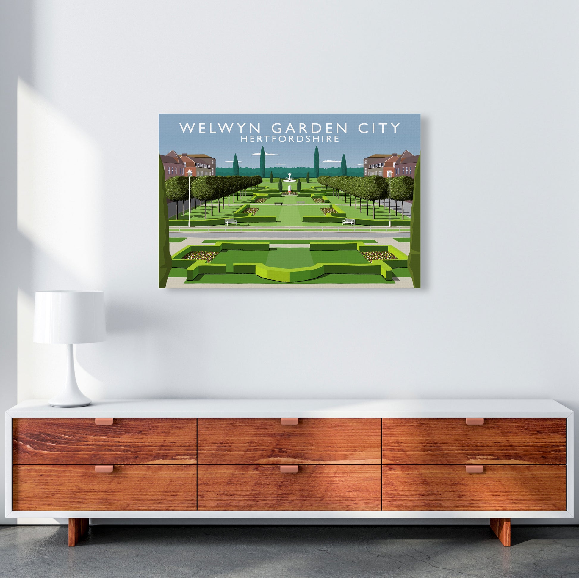 Welwyn Garden City Hertfordshire Travel Art Print by Richard O'Neill A1 Canvas