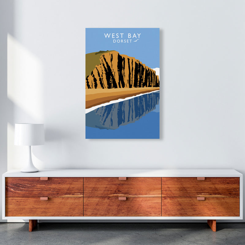 West Bay Dorset Travel Art Print by Richard O'Neill, Framed Wall Art A1 Canvas