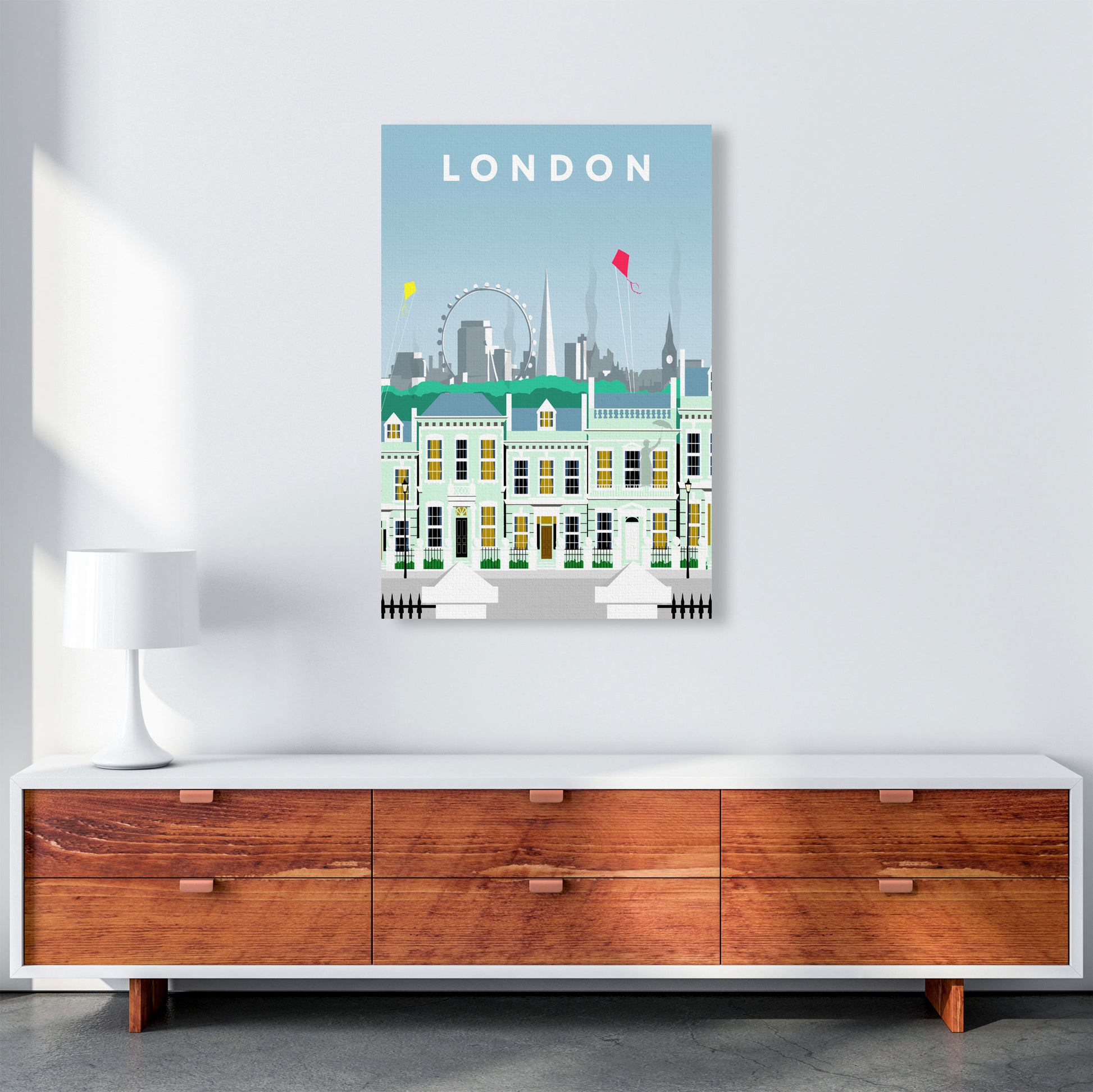 London Cherry Tree Lane Portrait by Richard O'Neill A1 Canvas