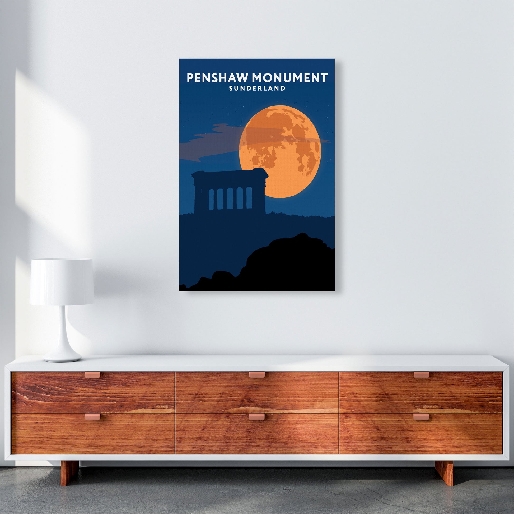 Penshaw Monument Night Portrait by Richard O'Neill A1 Canvas