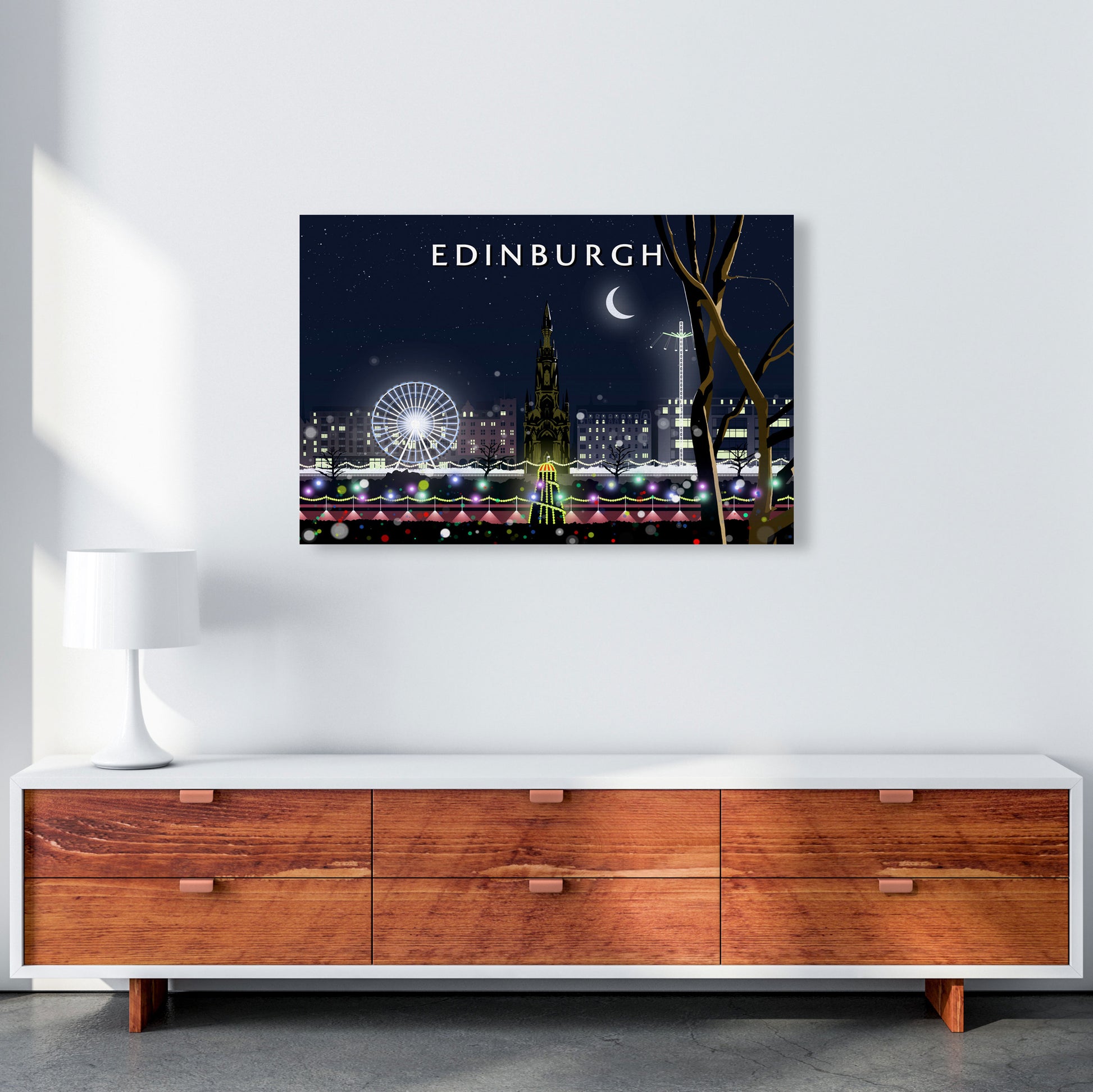 Edinburgh Night by Richard O'Neill A1 Canvas
