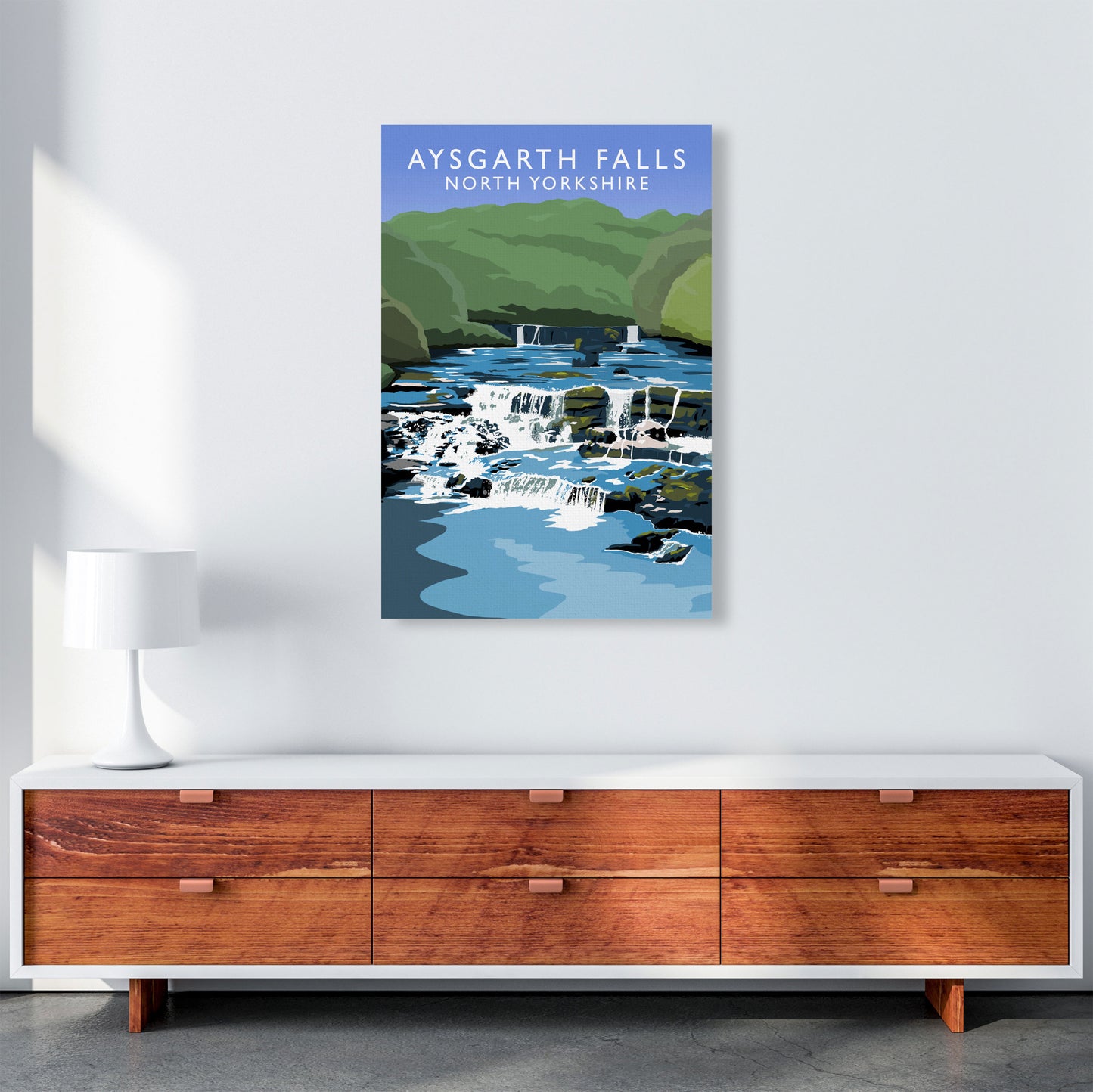 Aysgarth Falls Portrait by Richard O'Neill A1 Canvas
