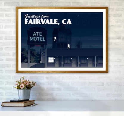 Bates Motel Night Art Print by Richard O'Neill A1 Print Only